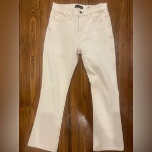 High rise crop winter white jeans